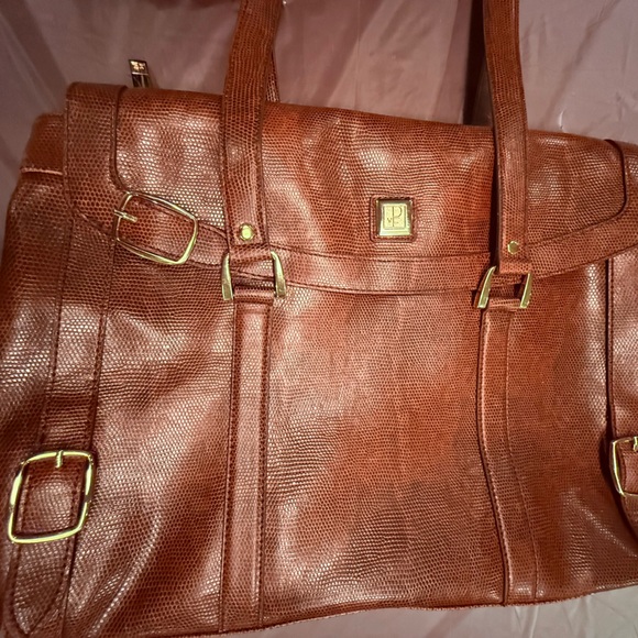 DVF Brown Leather Tote/Laptop Bag w/ Gold Hardware MSRP $428 - Picture 14 of 15